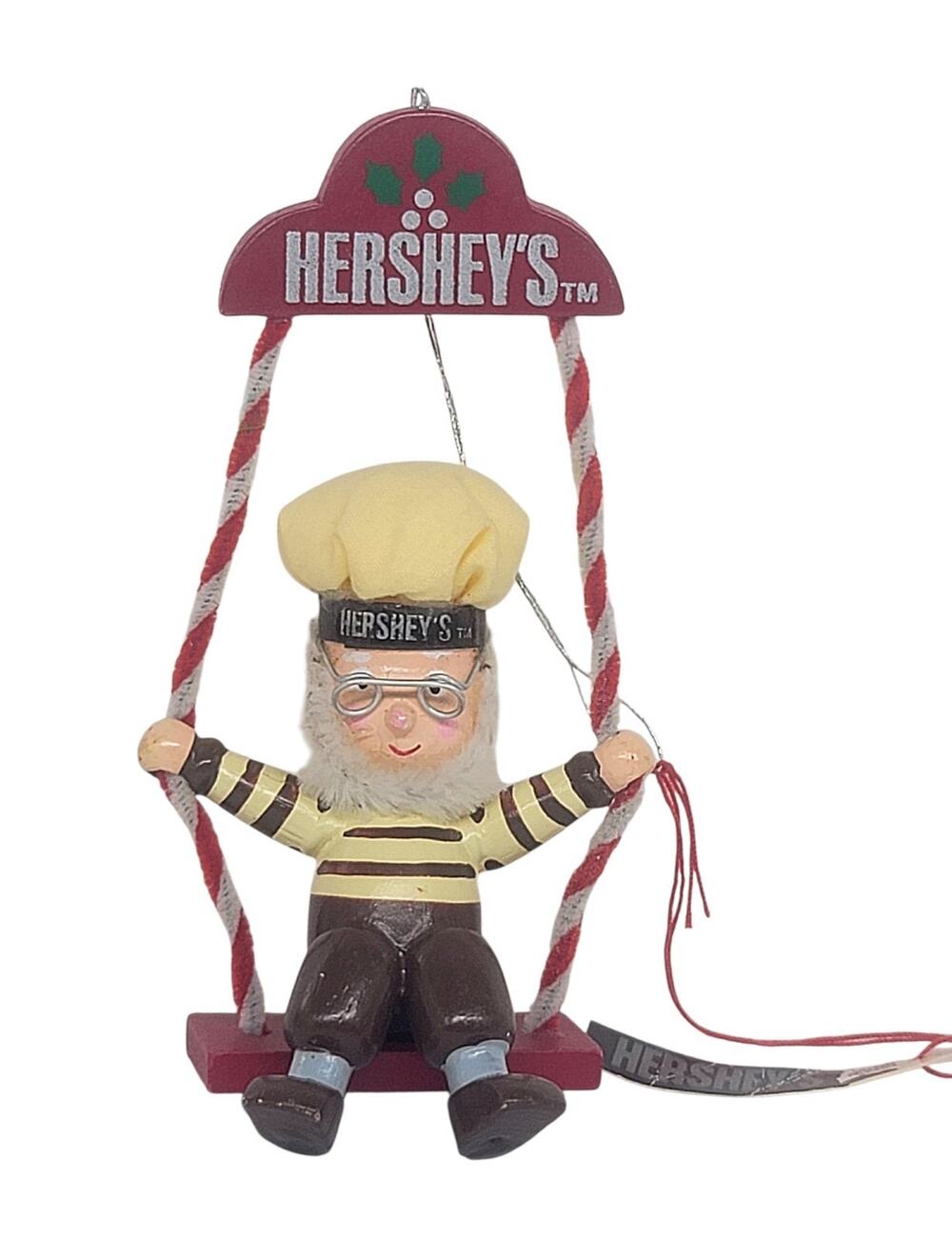 Vintage 1994 Hershey’s Kurt S. Adler Wooden Baker On Swing Christmas Ornament